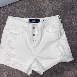 Hollister white shorts with button front